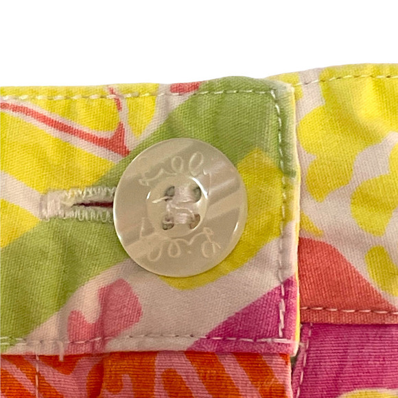 LILLY Pulitzer Diamond Head Patch Hawaiian Print Cropped Pants Sz 6 - Picture 4 of 5